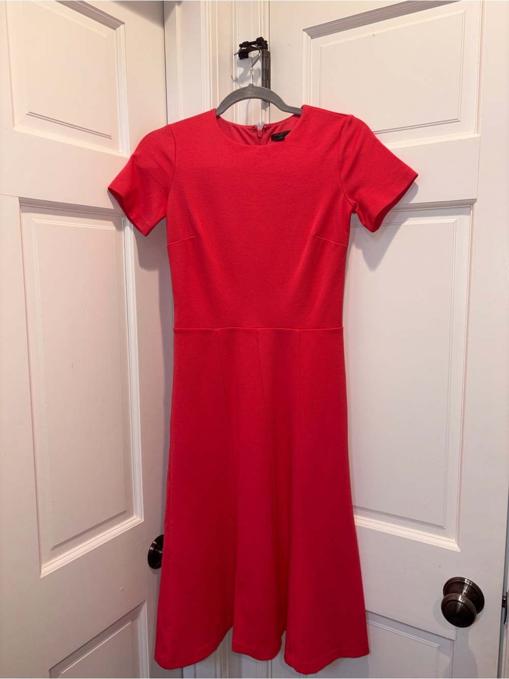 Ann Taylor Coral Fit-and-Flare Dress